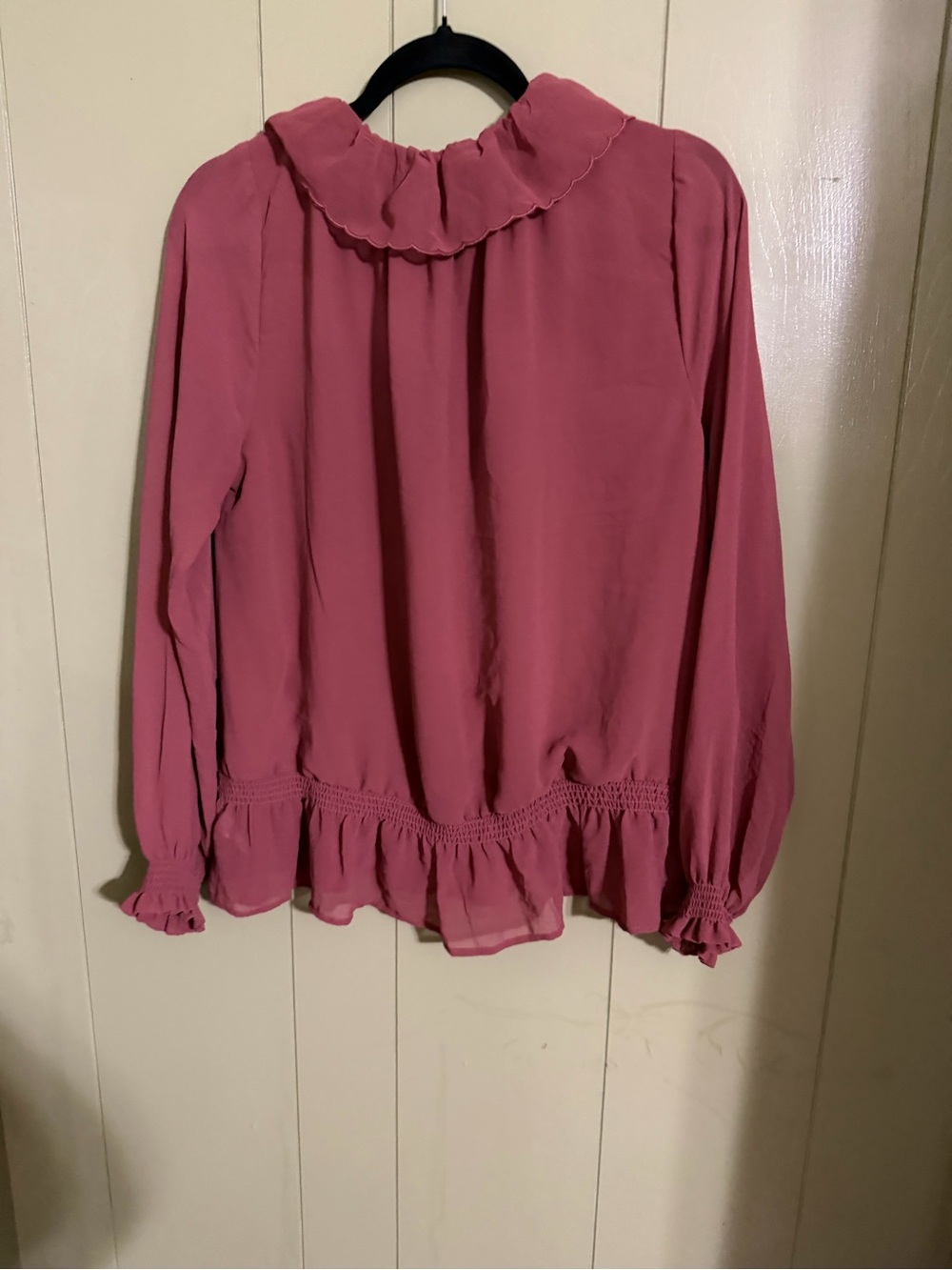 Universal Thread Rose Pink Ruffle Tie-Neck Blouse - Picture 2 of 2